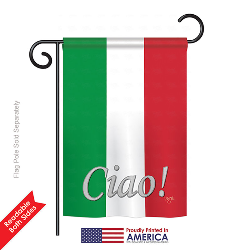 Ensemble de 2 drapeaux italiens de la nationalité mondiale drapeau de polyester vertical décoratif, H 18,5 po x l 13 po