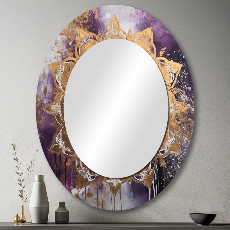 Miroir mural mauve et bohémien, 43 po x 33 po