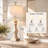 Geigle 29" Farmhouse Dimmable Bedside Table Lamp Set with 3-Way Touch Dimming, USB-A, USB-C & AC Outlet, LED Bulbs Included-82991089