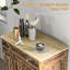 Buffet avec comptoir en bois massif - Armoire de rangement brun rustique moderne. 2 tiroirs, portes, tablette réglable. Pour l'entrée, la cuisine. Comptoir de cuisine l 26,75 po x P 15,75 po. H 33,5 po.