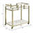 Neilo Rectangular Bar Cart in Clear and Wire Brass