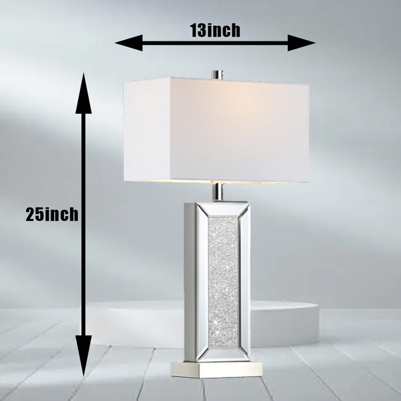 Silver Mirror Diamond Crystal Bedside Lamp