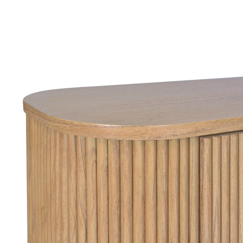 Penelope 59.1" Solid Wood Fluted Sideboard, Now Fully Assembled, Natural