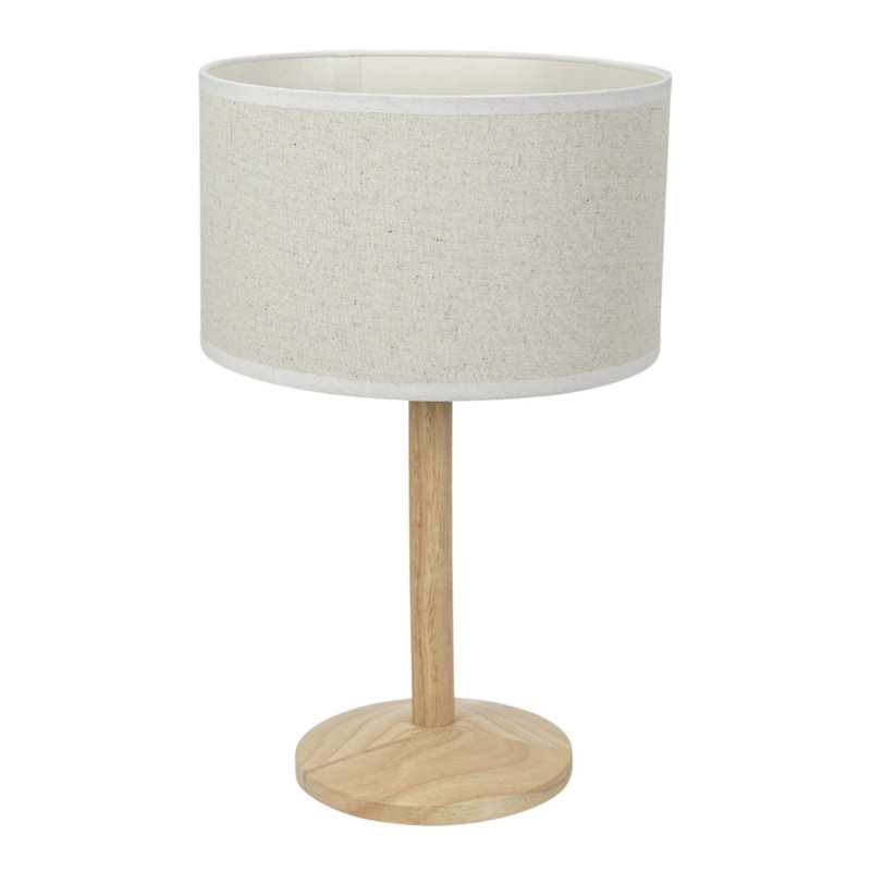 Rouvin Wood Table Lamp, No, White