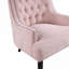 Fauteuil d'appoint de salon en chenille rose chaud capitonné à boutons en bois massif de L 28 po x l 30 po x H 34 po-2145471849