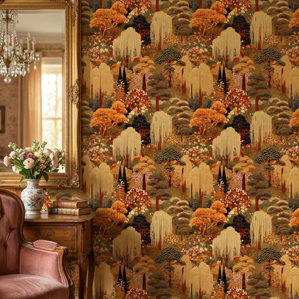 Lark Manor Floral Wallpaper Vintage Oriental Decorative Mural - Wayfair ...