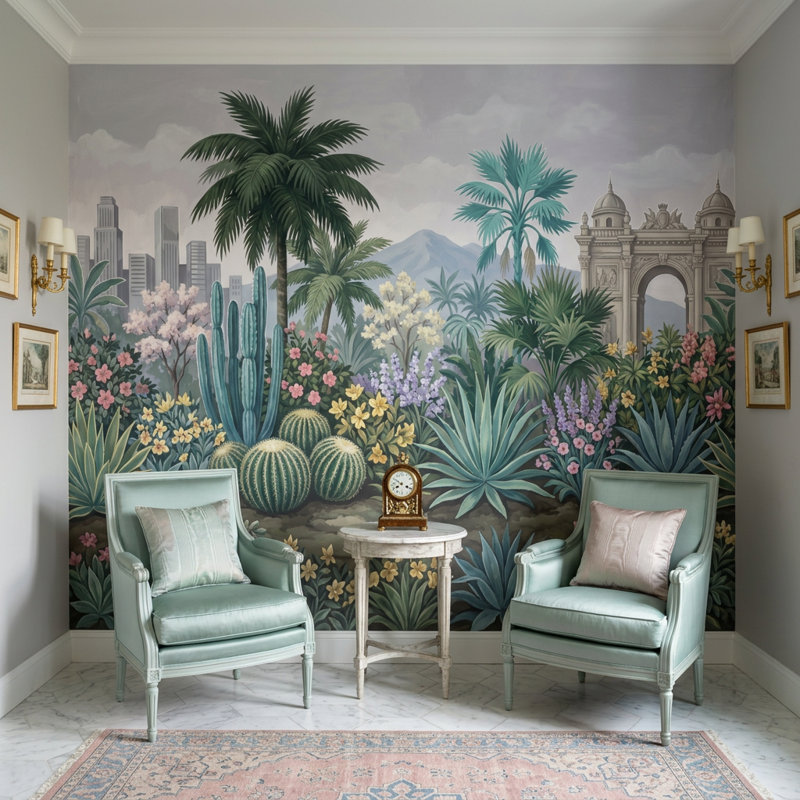 Décoration murale amovible Skyline Cloud Oasis, 160 po x 108 po, Non tissé