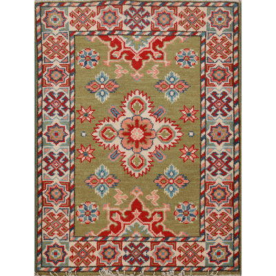 Tapis décoratif vert Kazak