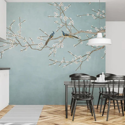 Décoration murale cerisier en fleurs, fleur de cerisier, art mural floral oriental pour le salon, la chambre à coucher, un élégant décor d'inspiration asiatique