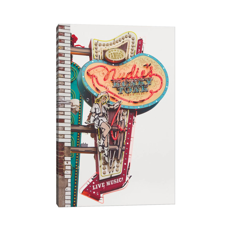 Nashville Neon III by Ann Hudec - Print on Canvas, Wrapped Canvas, 30.48cm H x 20.32cm W x 1.91cm D