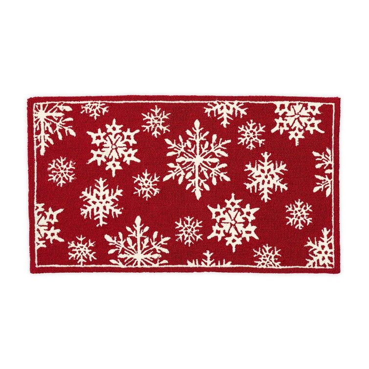 Trim A Home Doormat Christmas Holiday Camper Multi-Color Winter Camping Let It Snow Nonskid Neoprene Backing 18 x 27 Inches