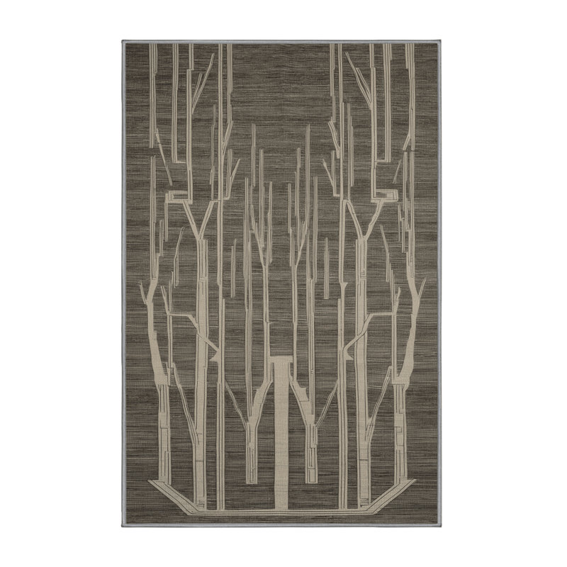 Machine Washable Art Deco Grey Area Rug, Rectangle 8' x 12'