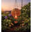 Wicker Hanging Solar Hot Air Balloon Lantern with Glass Panels and Metal Frame-125845214