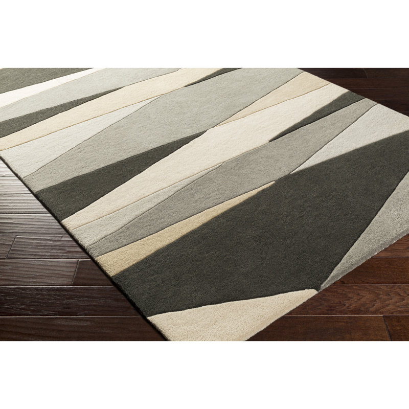 Ayeln Wool Geometric Indoor Rug, Rectangle 4' x 6'