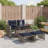 Ebern Designs 4 Piece Patio Sofa Set With Cushions Poly Rattan Glass-651574015-651574003