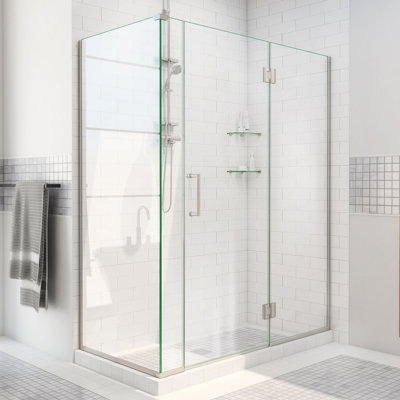 Unidoor-X 58.5" W x 34.38" D x 72" H Frameless Rectangle Shower Enclosure