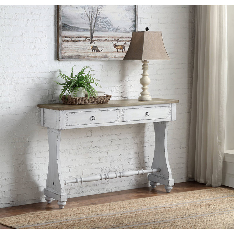 Console au fini blanc antique