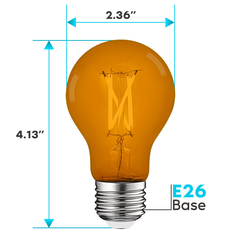 4,5 W (équivalent à 60 W), DEL A19, ampoule à intensité variable, culot moyen E26 (standard), Orange