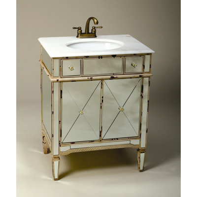 27'' Single Bathroom Vanity with Stone Top