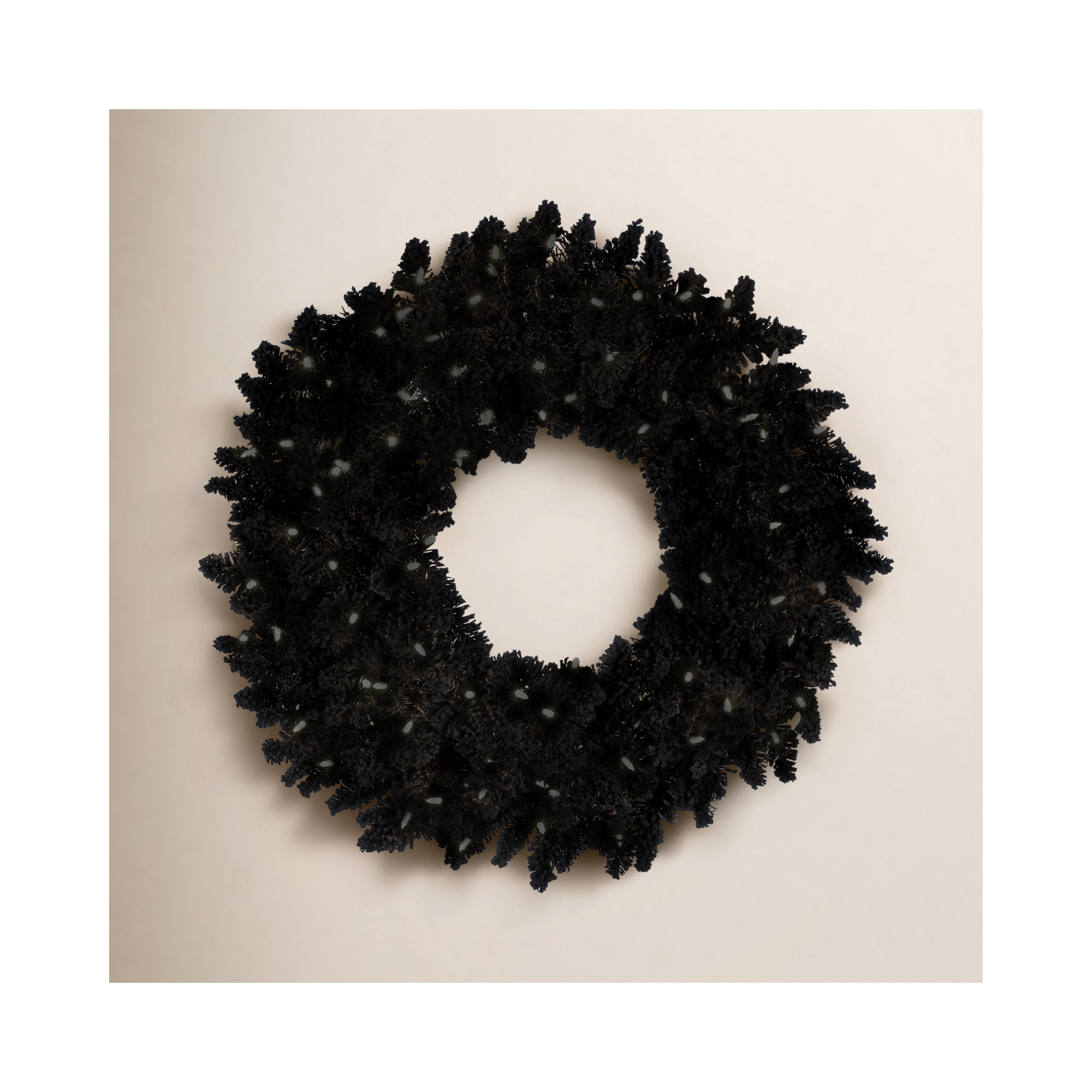 Flocked Fir Pre-Lit Dura-Lit Lighted PVC Wreath, 30" H x 30" W