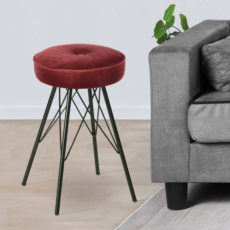 Byerly Metal Accent Stool, Claret