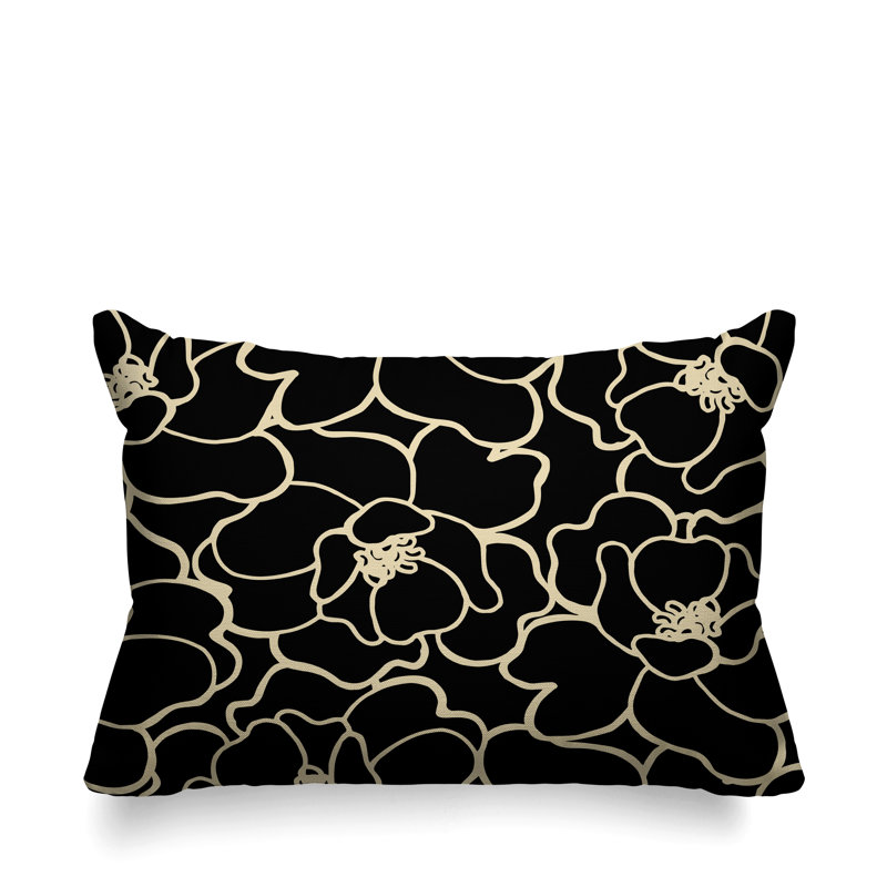 Housse de coussin d'extérieur et insert, 14 po x 20 po, Doré, Rectangle