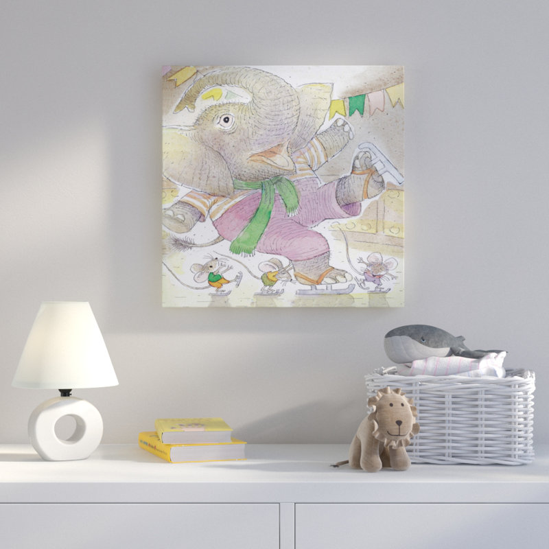 Elephant And Mouses - Painting on Canvas, 102cm H x 102cm W