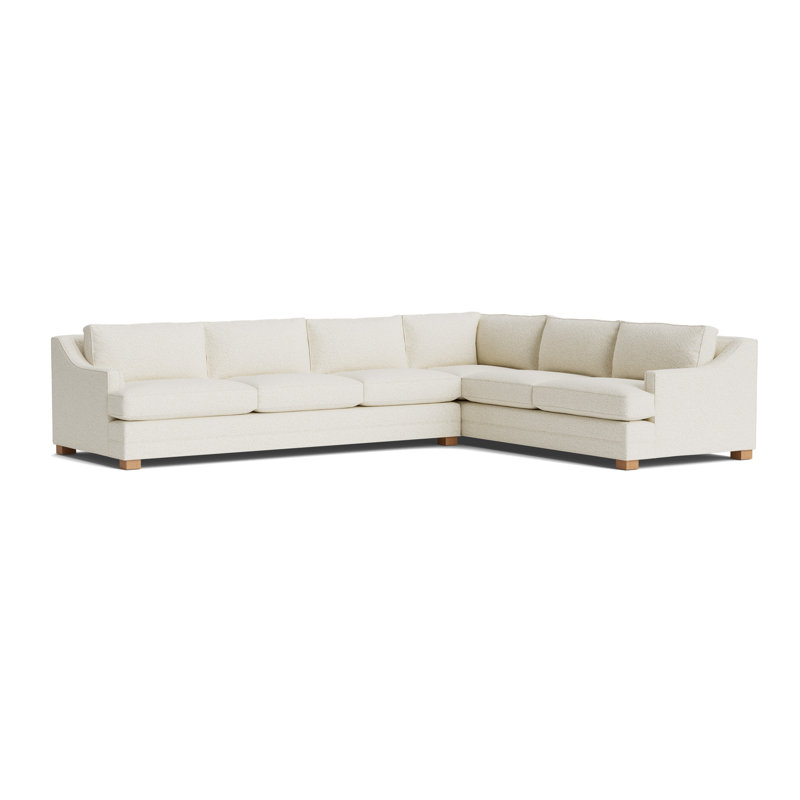 Keaton Slope Arm Without Nails Left Arm Sectional, Berber - Cream, Natural