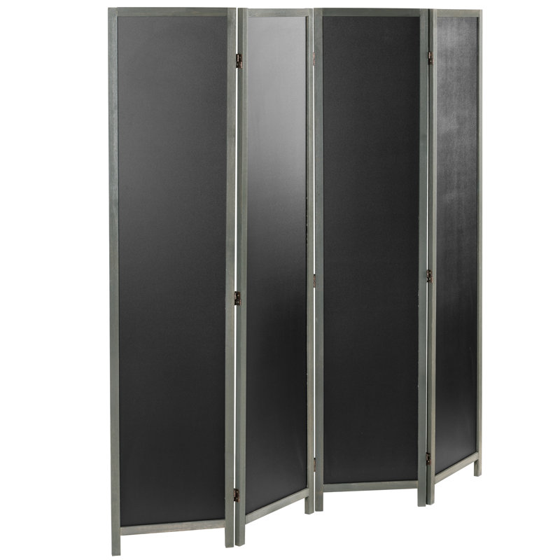 Cloison pliante avec tableau noir l 63 "x H 70,9" Bolan, Gris/noir