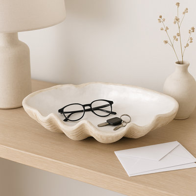 Bequette Handmade Resin Clamshell Decorative Bowl