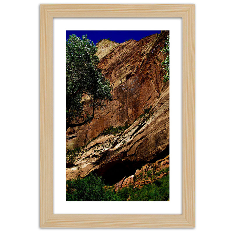 Landscape Rocks - Single Picture Frame Print, Natural Framed Paper, 90cm H x 60cm W