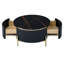 Table basse ronde moderne avec 2 grands tiroirs de rangement (31,5 po)