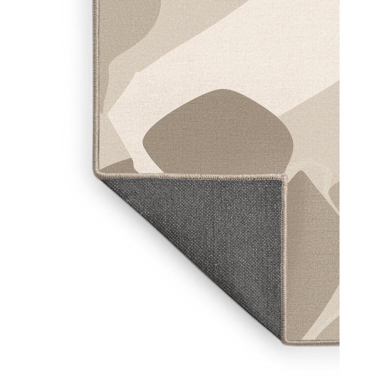 Tapis scandinave doux moelleux en peluche beige clair Eiler, Carré 6 pi