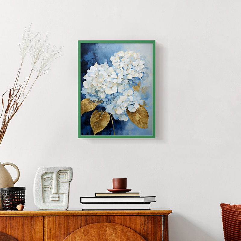 FLORAL Series XCV - reproduction encadrée de qualité supérieure - prête à être accrochée - aucun clou requis, Vert
