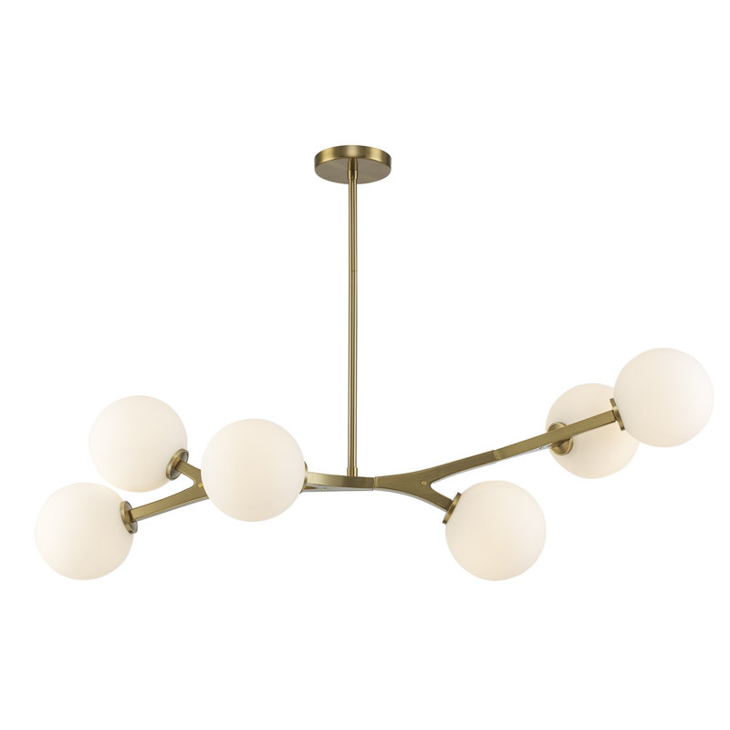 Luminaire suspendu moderne 6 lumières Onstott, Or antique