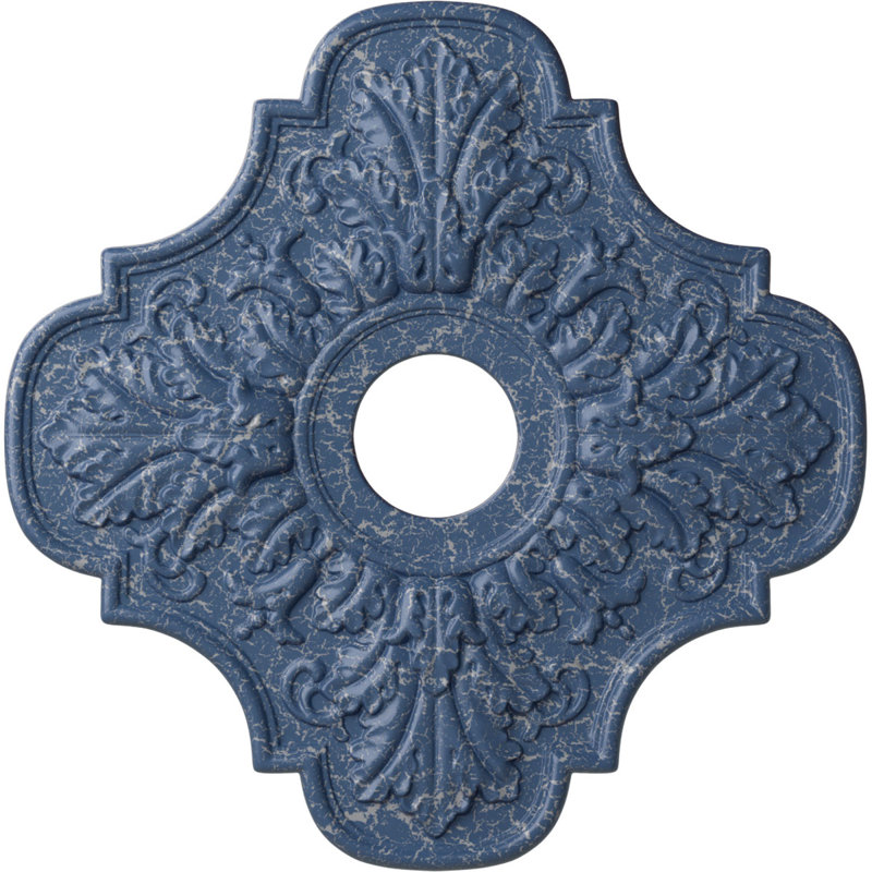 Médaillon de plafond Endalathane Peralta, P 17 3/4 po x P 3 3/4 po x P 1 po (convient aux auvents jusqu'à 4 5/8 po), fini craquelé Americana peint à la main