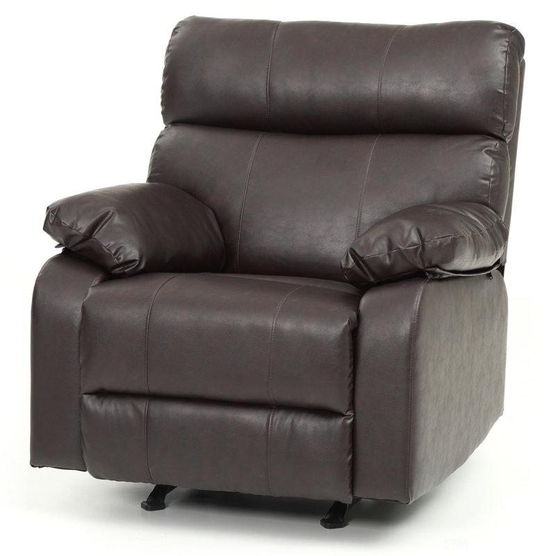 Furniture Manny G533-RC Rocker Recliner, Dark Brown Faux Leather