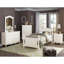 Lit double en bois blanc avec finition classique pour chambre à coucher avec tête et rails-575657548