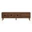 Meuble audio-vidéo Mid-Century moderne, meuble télé 70 po, pieds en bois massif, noyer, espace de rangement suffisant pour console multimédia, meuble avec salon supplémentaire