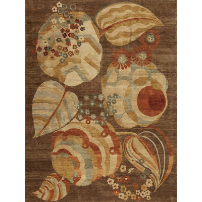 Whimsical Hand Knotted Wool Floral Area Rug