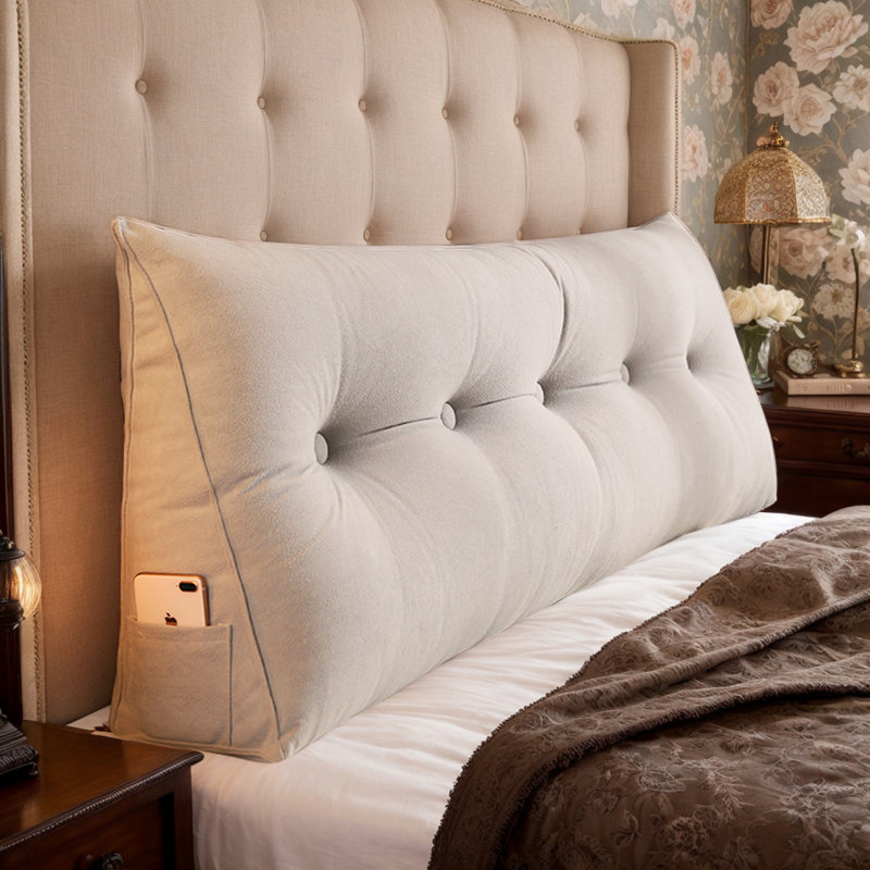Large Bolster Triangular Headboard Wedge Pillow