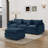 105" 3-seater Sofa L Shaped Sectional Couch Chenille Upholstery Sofa With Ottoman For Living Room And Office-1133387572