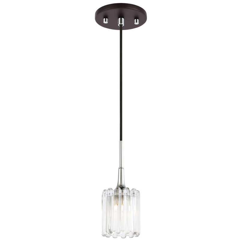 Romona 1 - Light Single Pendant, Halogen, Chrome/Bronze