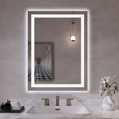 Orren Ellis Led Round Bathroom Mirror With Lights, Smart Dimmable Vanity  Mirrors For Wall, Anti-Fog Backlit Lighted Makeup Mirror & Reviews