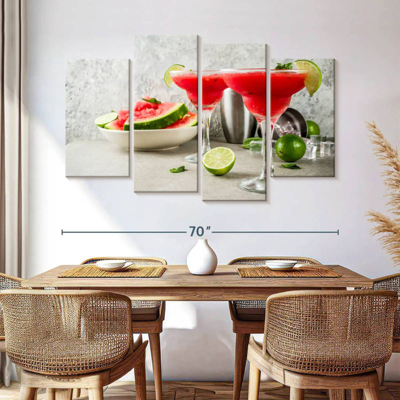 Margarita Brampt melon d'eau cocktails, H 42 po x l 68 po