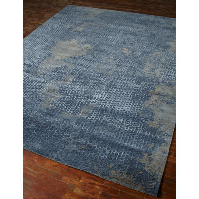 Clearance One-of-a-Kind Rectangle 9' X 12'2" Wool Area Rug Blue