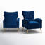 Fauteuil à oreilles en velours de polyester Tonas-466040034
