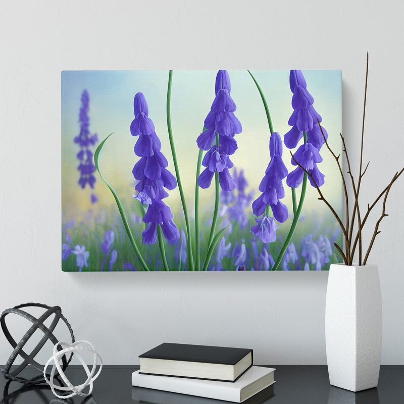 Bluebell Flower Painting Vol.2 - Wrapped Canvas, 50cm H x 76cm W x 3cm D