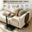 Table d'appoint pivotante à 90° avec plateau rabattable réglable pour canapé et lit, design ajustable, plateau rabattable, verrouillage du panneau, pivotante à 90°, utilisable sur canapé ou au chevet du lit, table multifonctionnelle, design compact (brun)