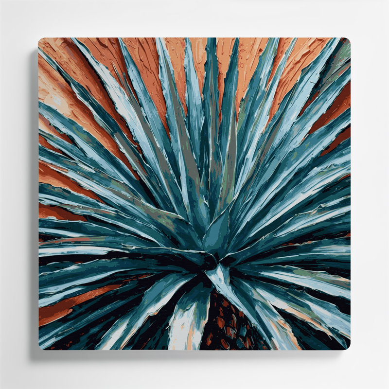 «Southwestern Plants Century Plant 154», art mural en métal gris
